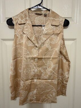 BReezies Intimately You Lounge Satin Sleep Tank in Oatbotanical NWOT